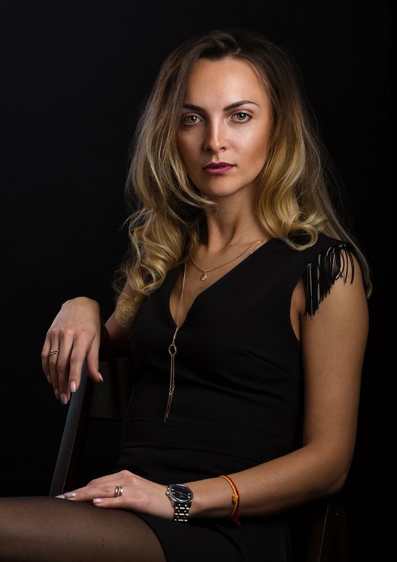 женщины, платье, стиль, мода, красота, портрет Little black dress фото превью