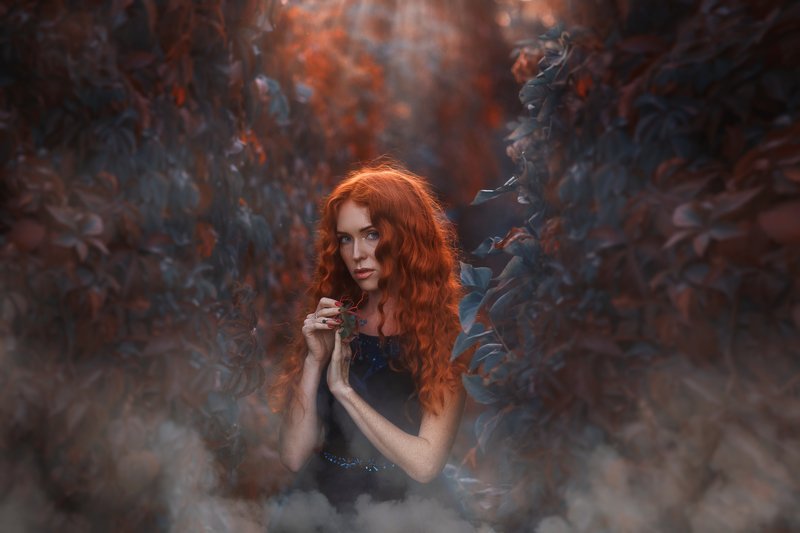 Осень. Девушка. Закат Рыжая фото превью