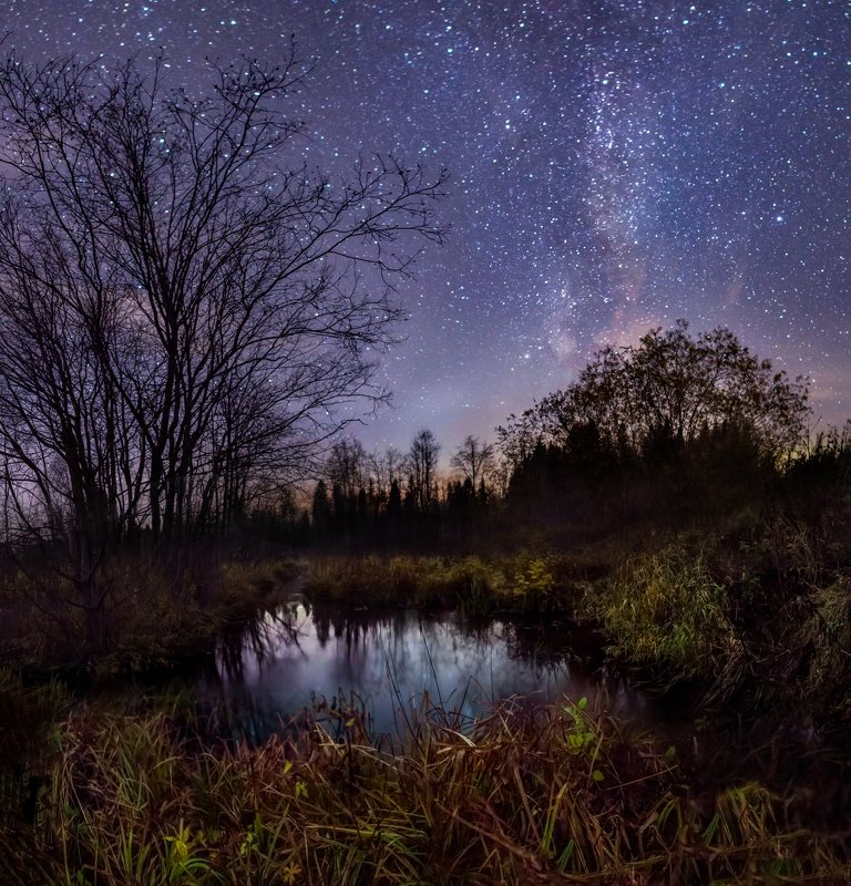звезды, млечный путь, ночь, астрофото, река, д. захарово р. Талая фото превью
