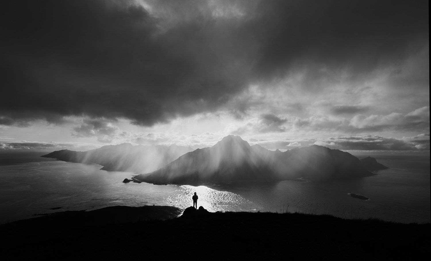 Black and white, BW, B&W, Landscape, people, climate, Norway, Lofoten, Marcin Grzegorczyn
