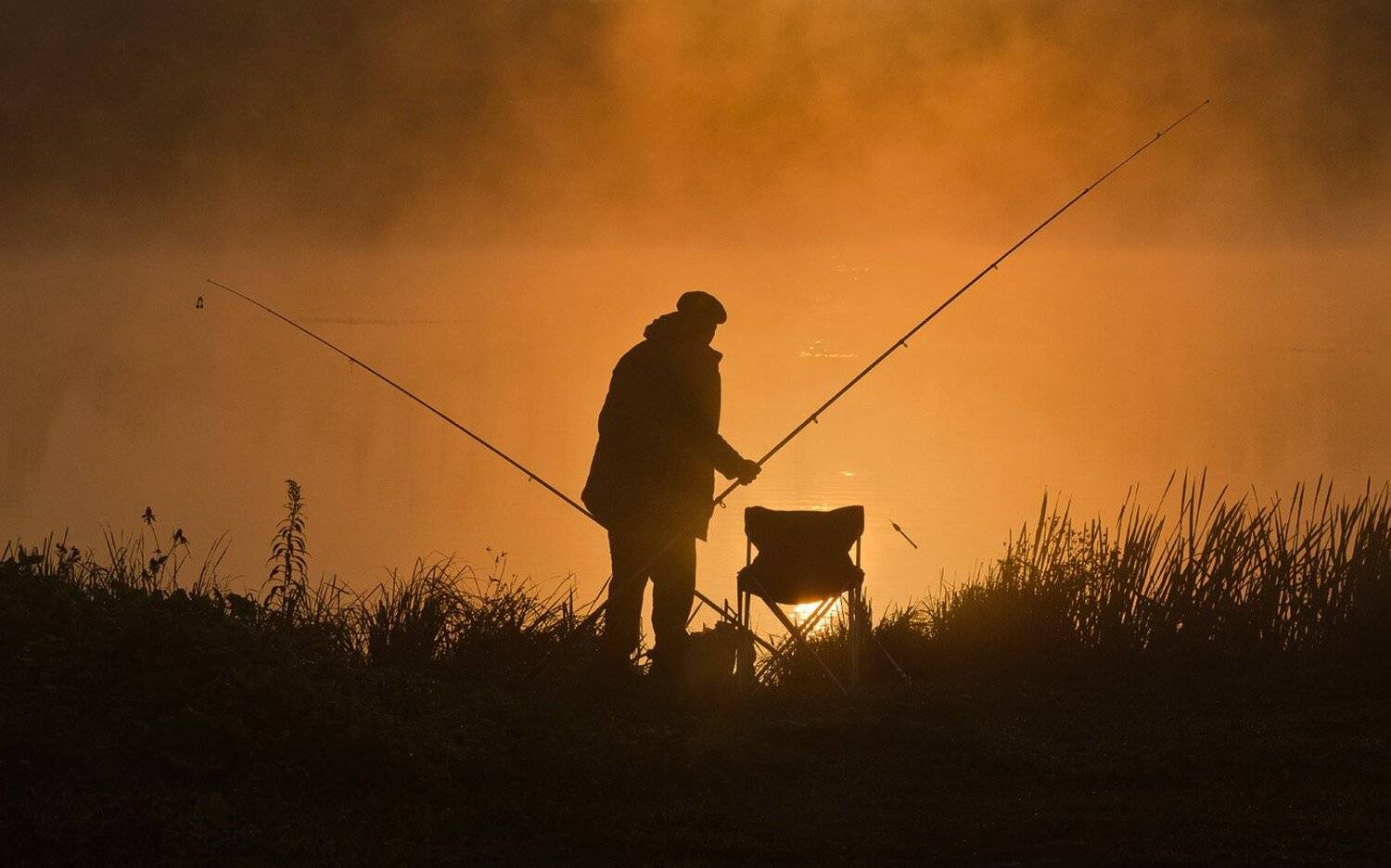 рыбак, утро, туман, архангельское, Михаил Агеев