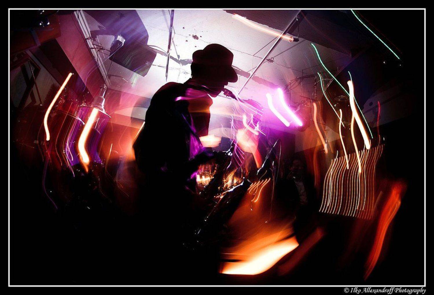 saxophone, silhouette, japanese, portrait, Ilko Allexandroff