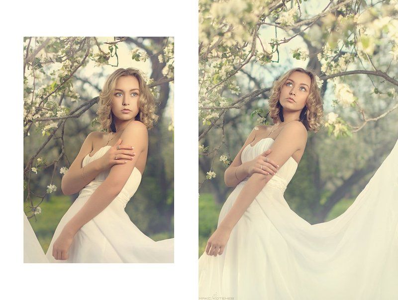 девушка, цветы, сад, весна *** фото превью