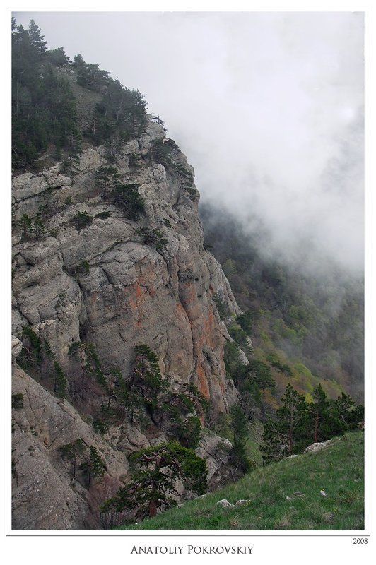 Сосны жмутся к шершавым откосам скал. Скупое тепло ранней весны. фото превью