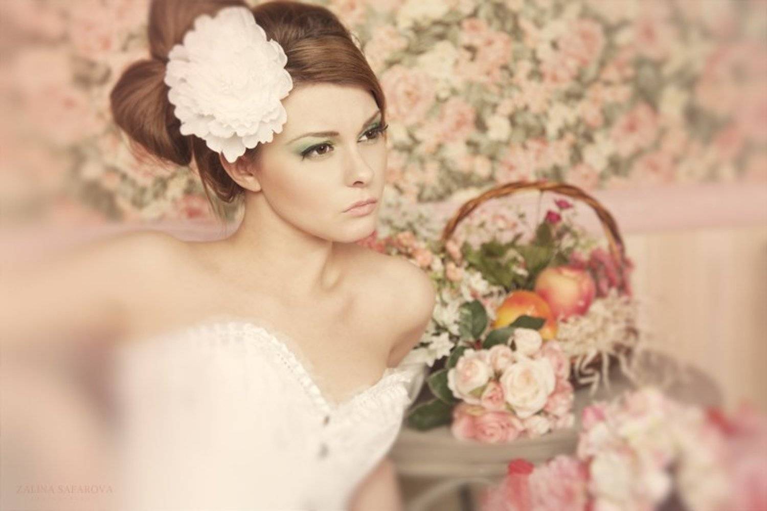 портрет, девушка, цветы, розовый, нежный, Сафарова Залина