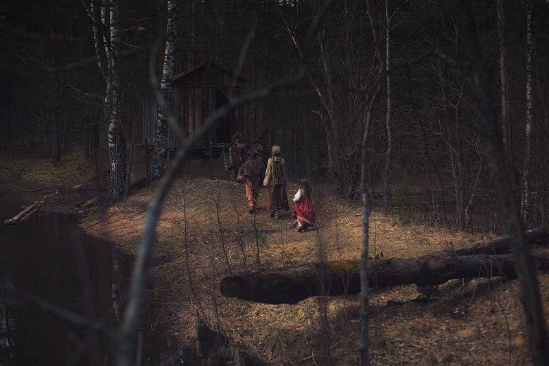 сказа, лес, репортаж,персонаж, избушка, река, берег, чаща, dyadyavasya Зарисовка из сказки фото превью