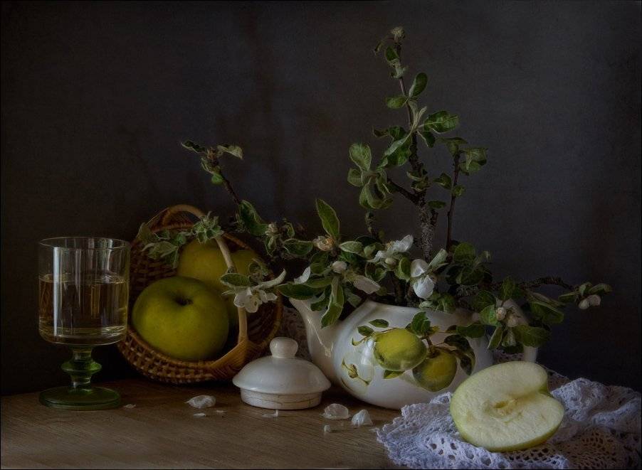 натюрморт, яблоня, яблоко, весна, El. G.