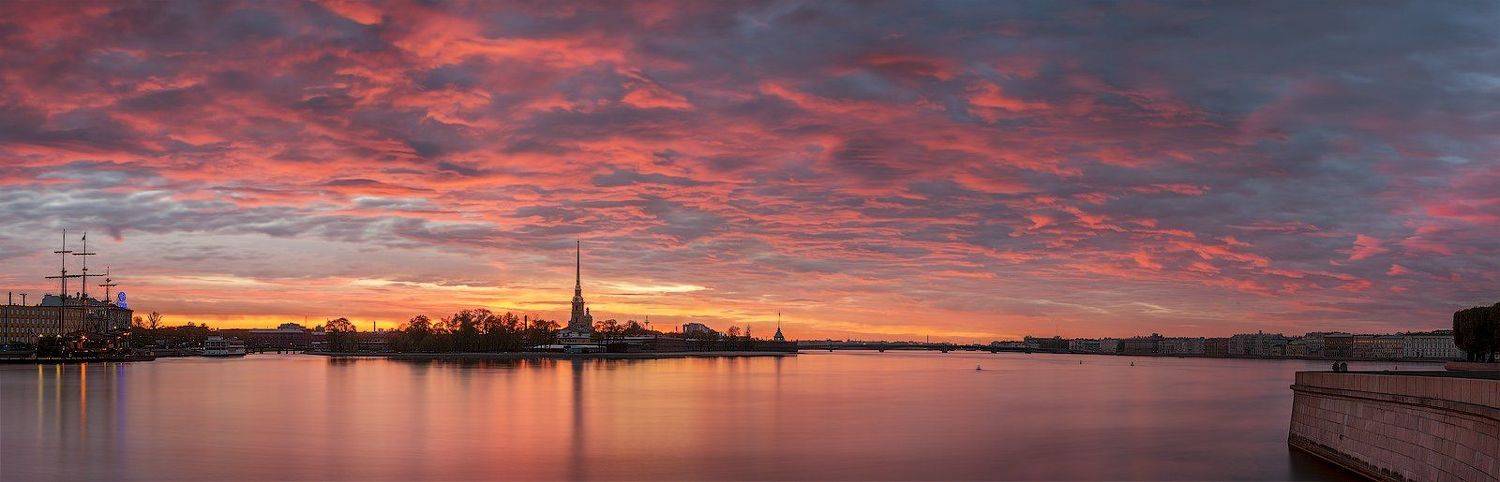 санкт-петербург, нева, рассвет, город, восход, Сергей Лукс