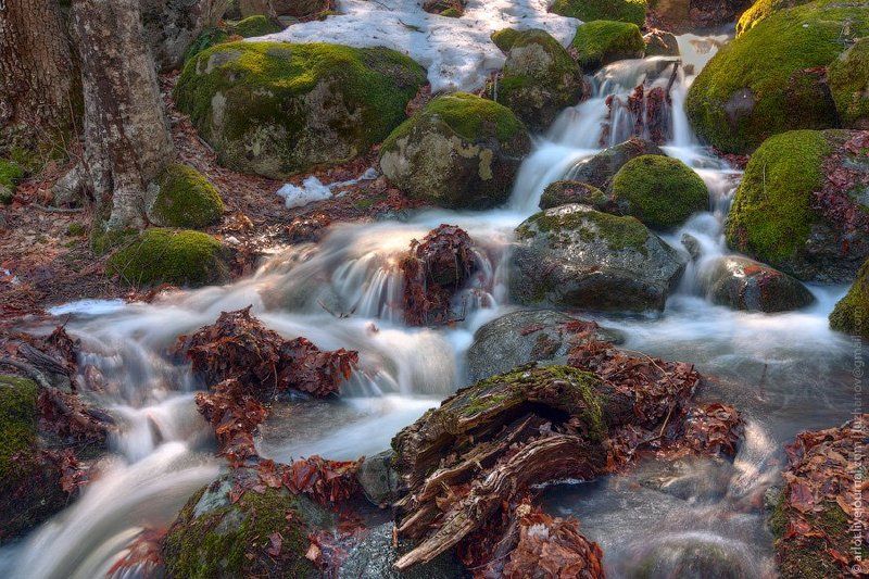 весна, ручей, крым, поток, вода Весенний ручей в Крыму фото превью