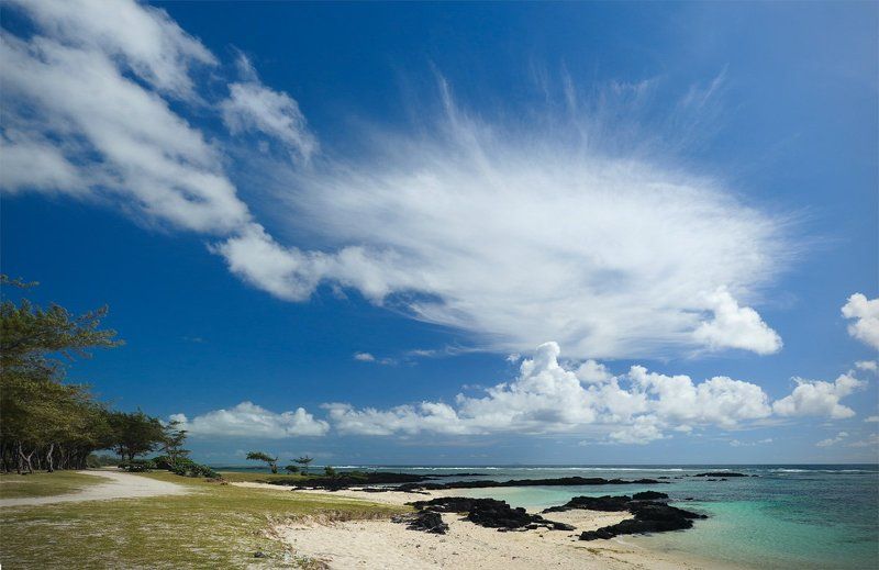 маврикий,облако,берег,море,океан Пушистое... фото превью