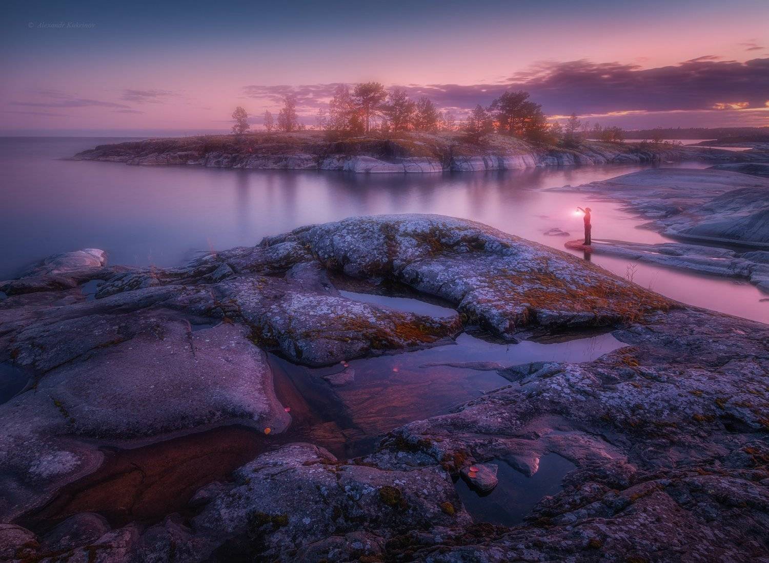 ладога, ночь, пейзаж, закат, Александр Кукринов