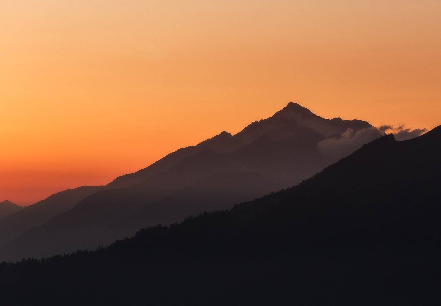 Сочи, горы, Красная Поляна, пейзаж, лето, закат, Сергей Шабанов