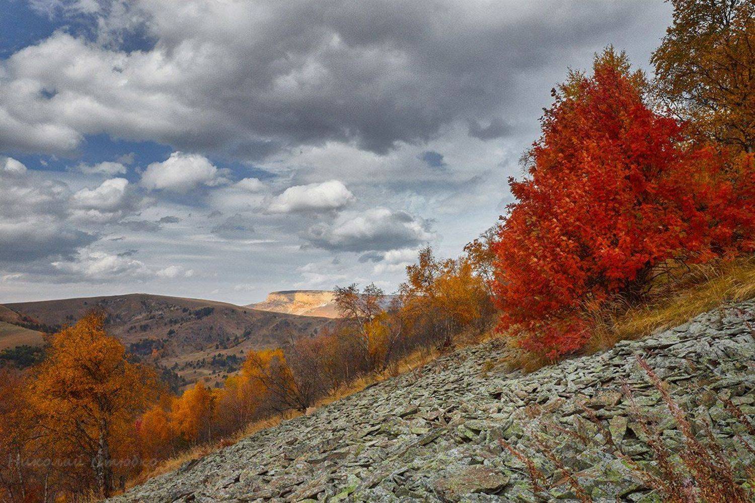 кавказ горы осень плато облака, Николай Стюбко