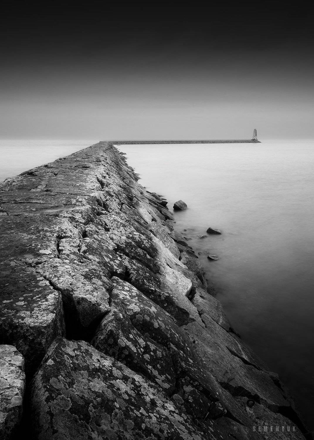 ладога, осень, озеро, волнолом, минимализм, чб, lake, mood, bw, long exposure, pier, sony a7riv, a7riv., Семенюк Василий
