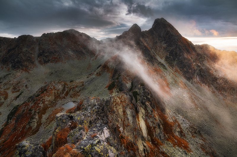 retezat, romania, sunset, nationalpark, mountain, landscape Rust Mountain фото превью