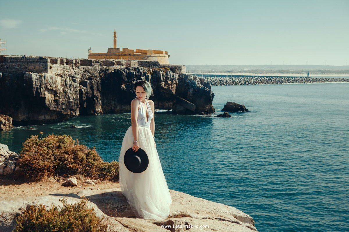 ocean, dress, lady, castle, hat, dress, Катерина Клио