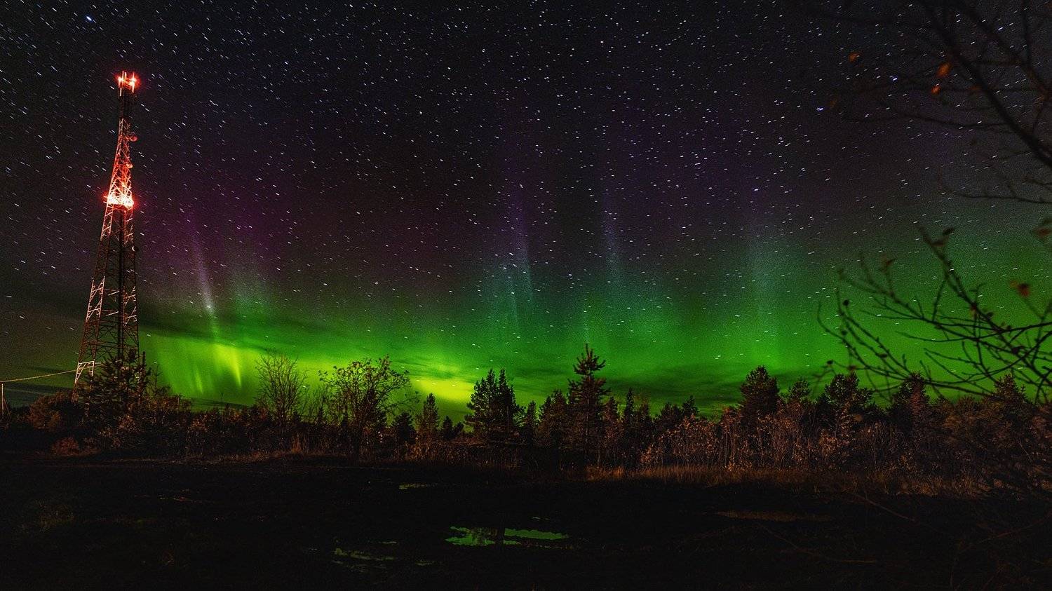 landscape, русский север, карелия, пейзаж, северное сияние, россия, Водолазький Виктор