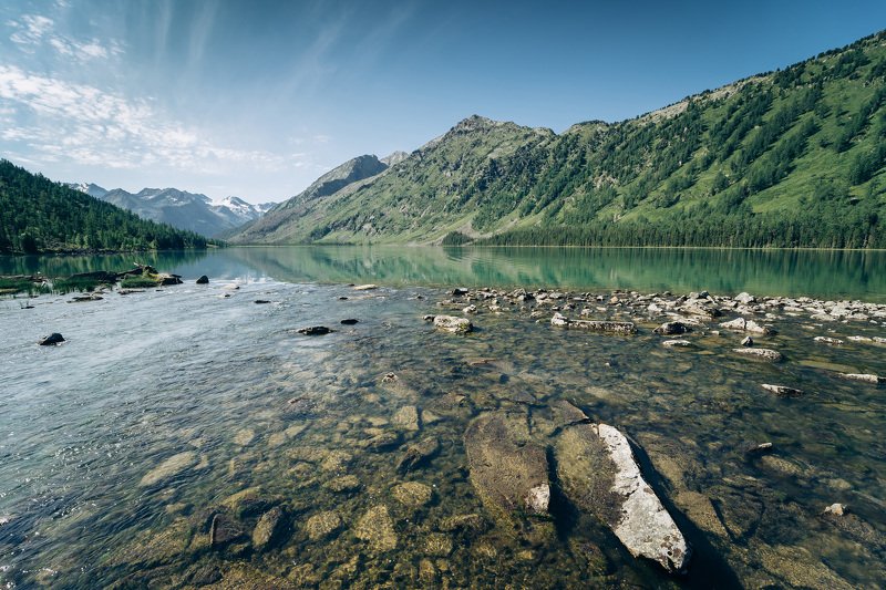 алтай, мульта, горы, озеро Утро на \