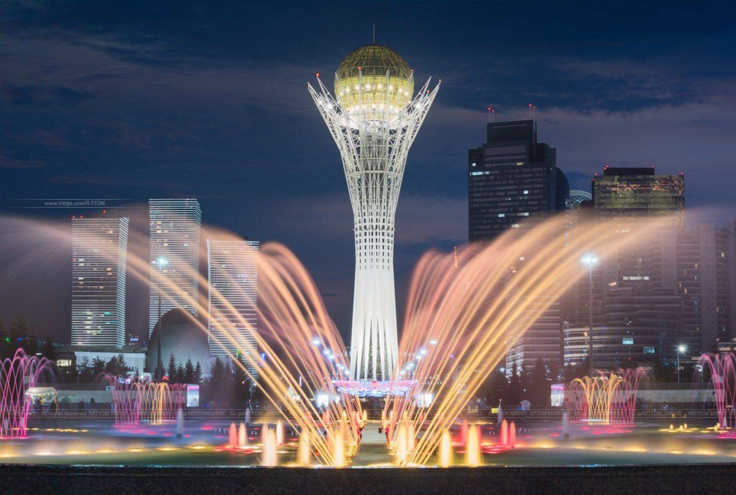 нур-султан, астана, казахстан, артем мирный, astana, kazakhstan, artyom mirniy, байтерек, bayterek, хан шатыр, небо, закат, рассвет, облака, цвет, свет, никон d750, ведута, каприччио, фотохудожник, capriccio, veduta, photoartist,, Артём Мирный