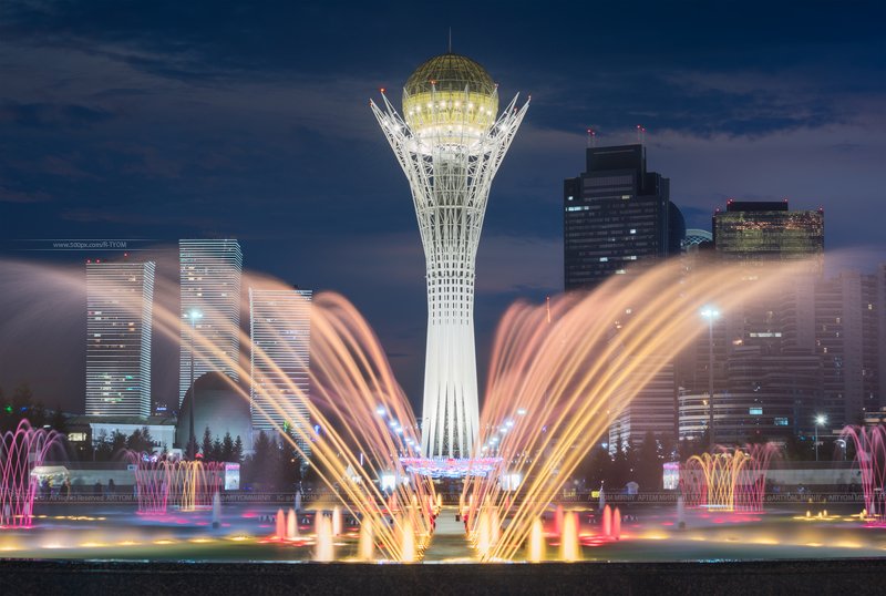 нур-султан, астана, казахстан, артем мирный, astana, kazakhstan, artyom mirniy, байтерек, bayterek, хан шатыр, небо, закат, рассвет, облака, цвет, свет, никон d750, ведута, каприччио, фотохудожник, capriccio, veduta, photoartist, Город Нур-Султан фото превью