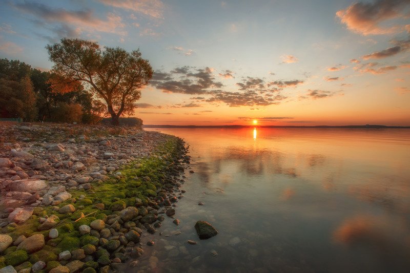 осень, минск, беларусь, минское море, закат, провожая лето Провожая лето фото превью