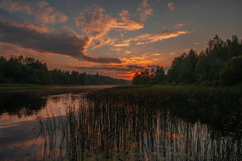 великий двор,вологодчина,кема,север,лето, Вечер на Кеме. фото превью