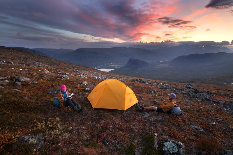 сарек, лапландия, арктика, палатка, вечер, sarek, lapland, laponia, tent Вечера в Арктике фото превью
