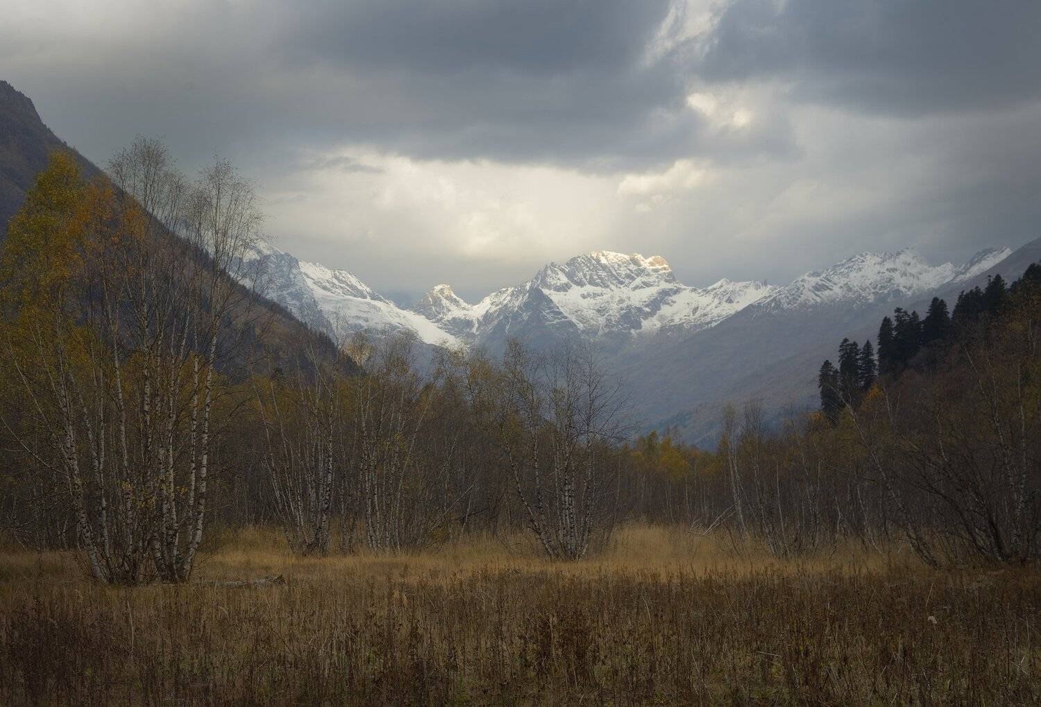 горы, кавказ, осень, рассвет, домбай, Александр Жарников