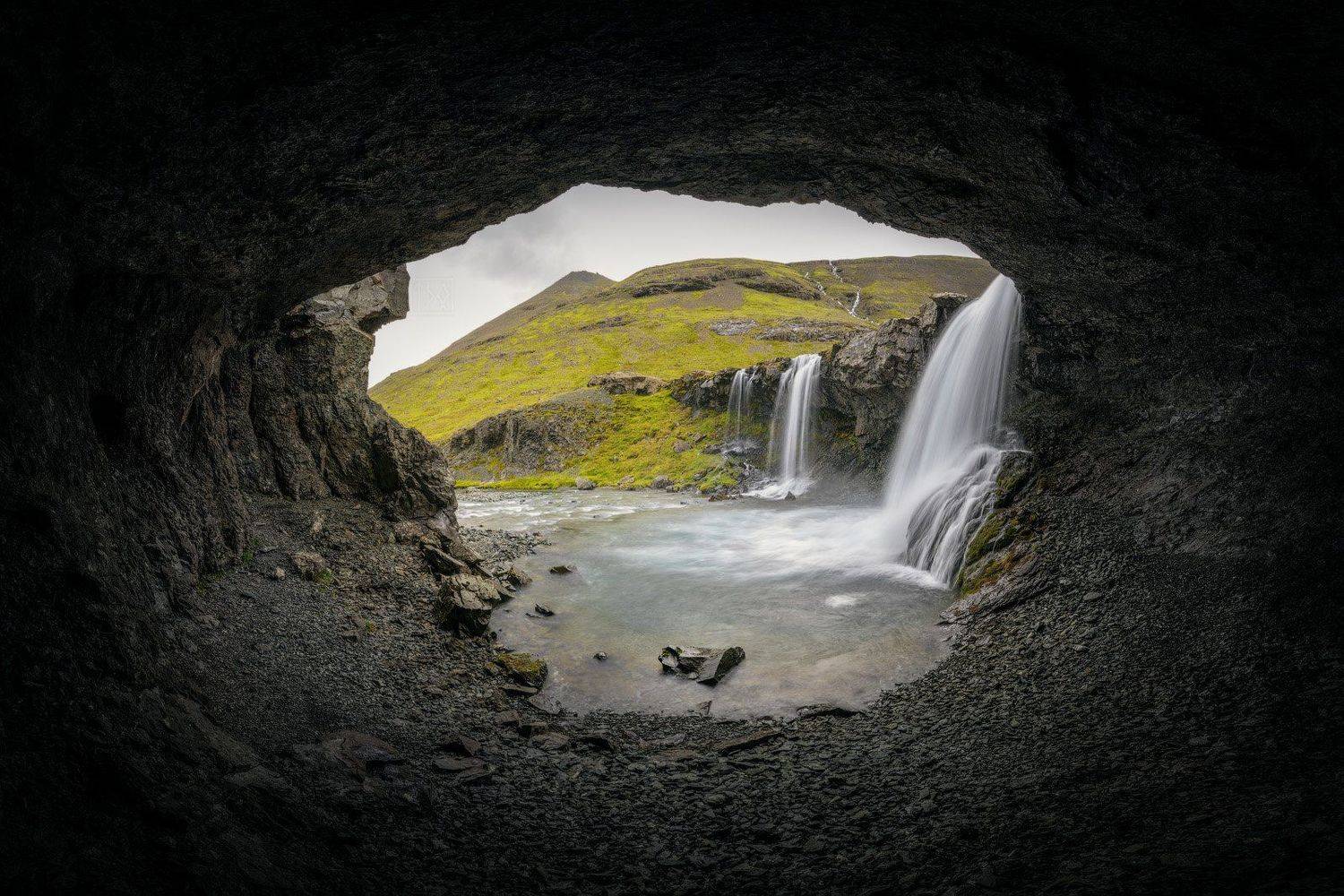 исландия, водопад, iceland, waterfall, foss, пещера, cave, Виктор Иванов