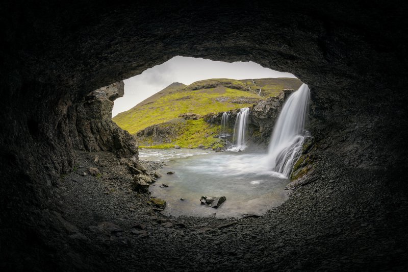 исландия, водопад, iceland, waterfall, foss, пещера, cave В гостях у пещерного человека фото превью