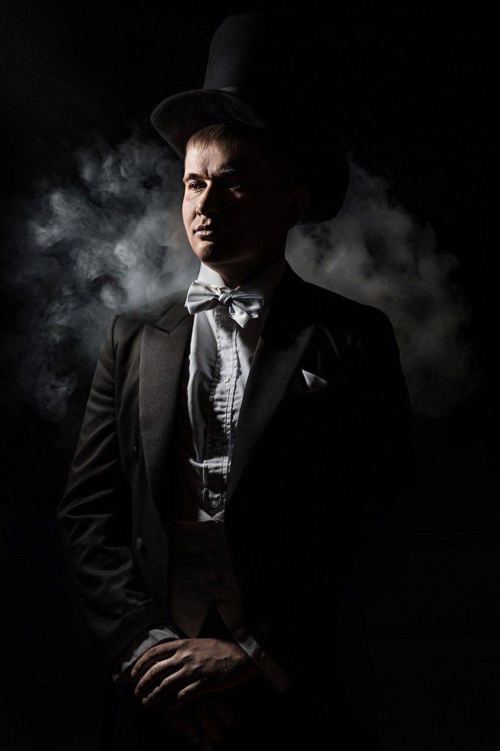 мужчина, потрет, история, историческая фотосессия, дым, котелок, шляпа, герой, Дарья Комарова