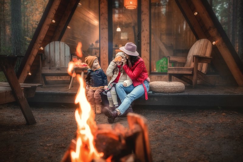 shanti домик в лесу сосновый лес ягодное Домик в лесу фото превью