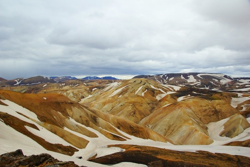 hike, walk, mountains, landscape, relief, nature, view, morning, season, summer, mood, sky, national, snow, peak, path, road, route, discovery, tourism, travel, beautiful, national, history, valley, park, interesting place, interest, weather, stone, color Landmannalaugar фото превью