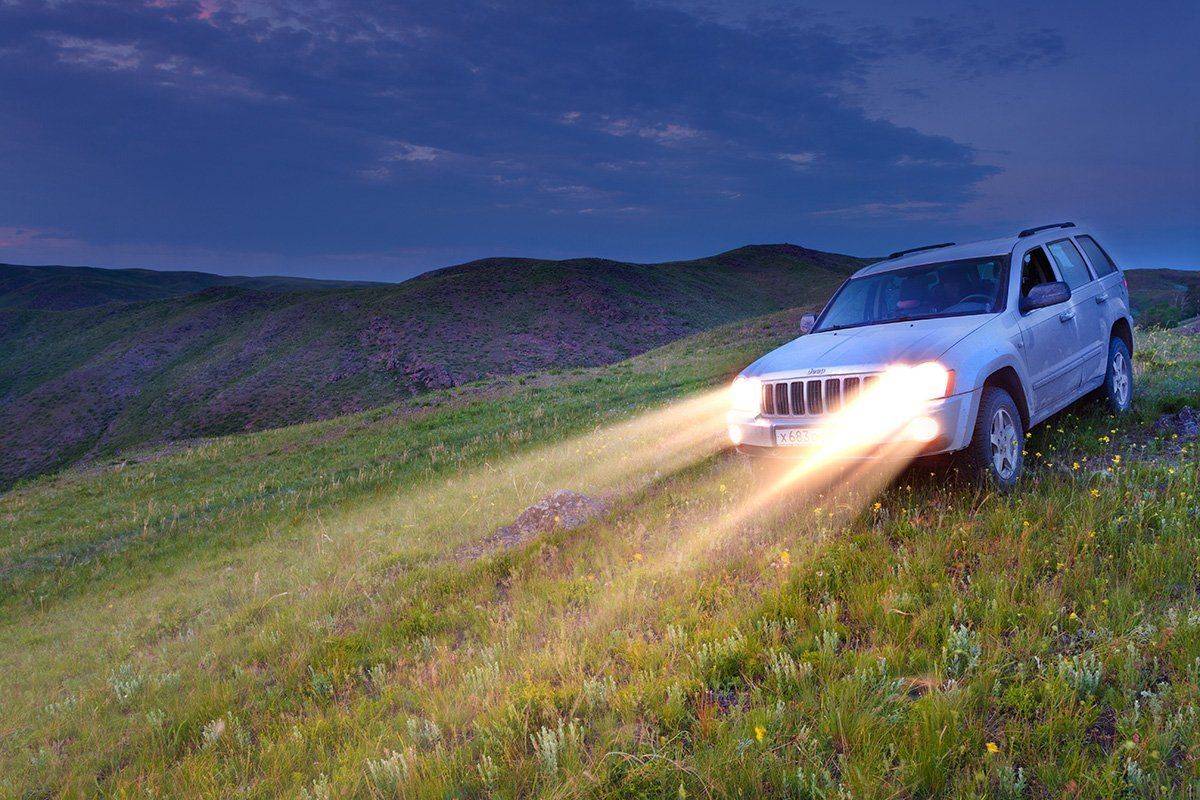 jeep, landscape, lighs, Konstantin Mironov