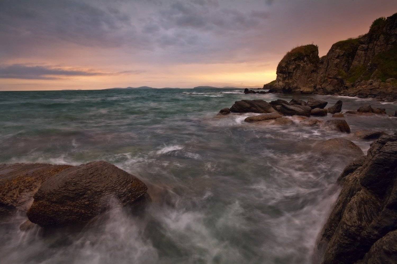 вечер, море, скалы, камни, Андрей Кровлин