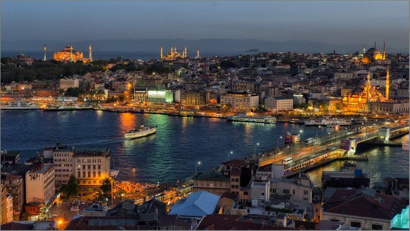 стамбул, istanbul Вечер в городе С фото превью