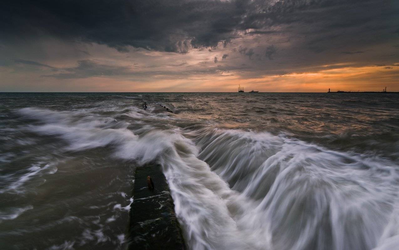 черное, море, вечер, сочи, пляж, Николай Мысливцев