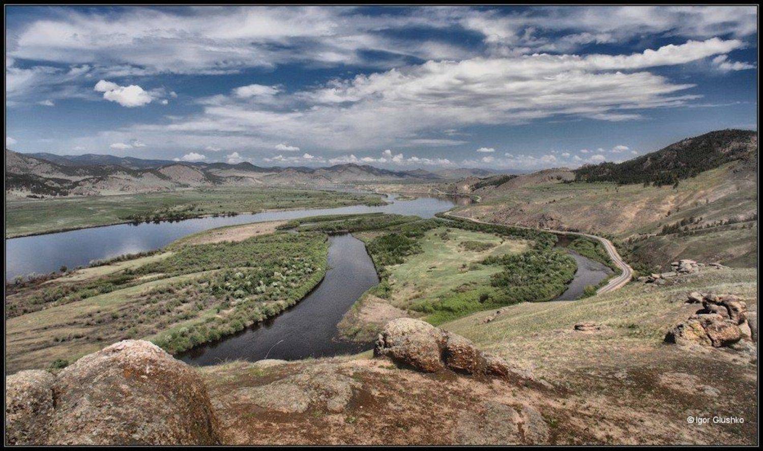 бурятия, селенга, долина, река, горы, лето, Игорь Глушко