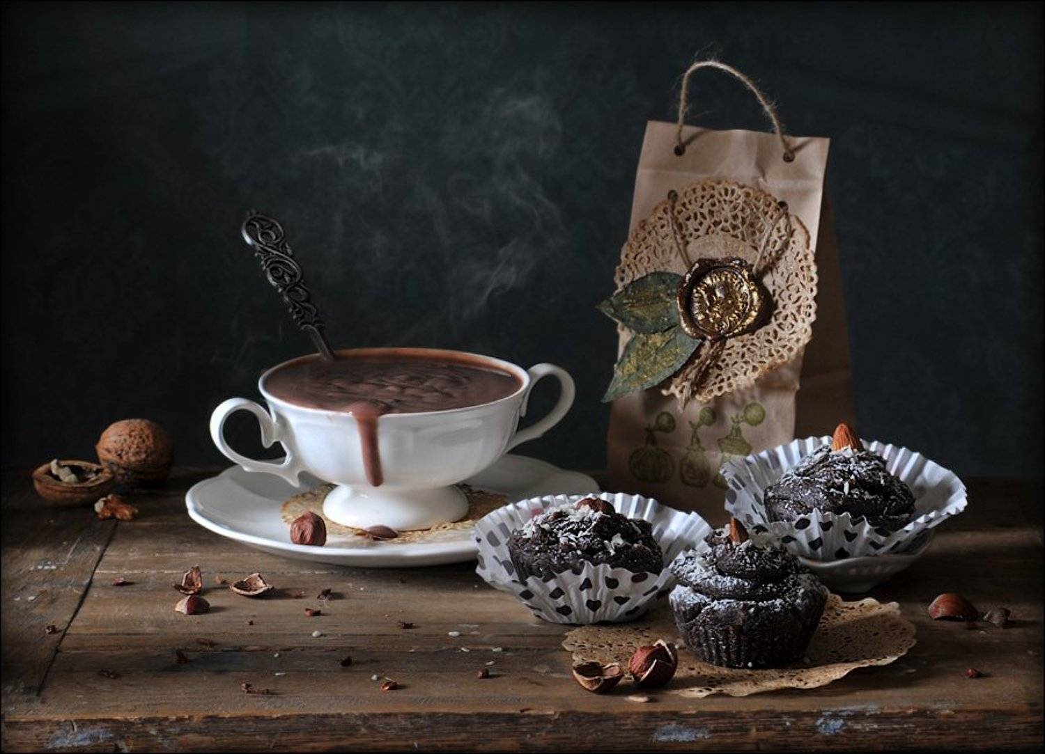 натюрморт, шоколад, маффины, Елена Соловьёва