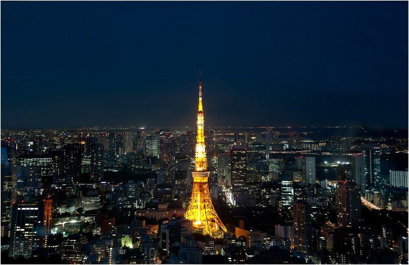 токио Big city in night фото превью