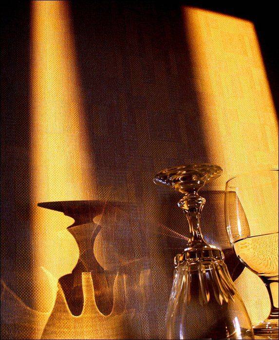 бокал, тень, утро, стена, натюрморт,, Victor Pechenev