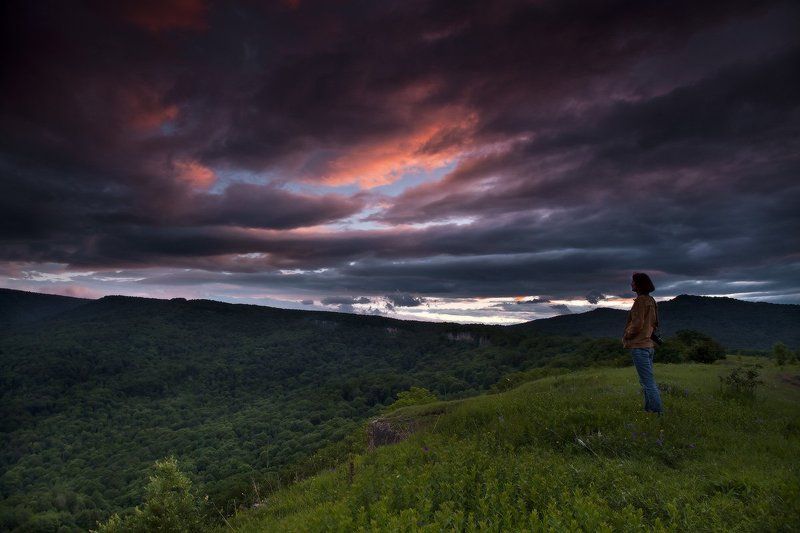 горы , закат Хороший был закат) фото превью