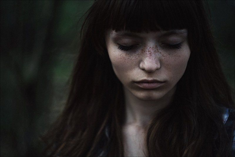 freckles, girl, portrait, face  фото превью