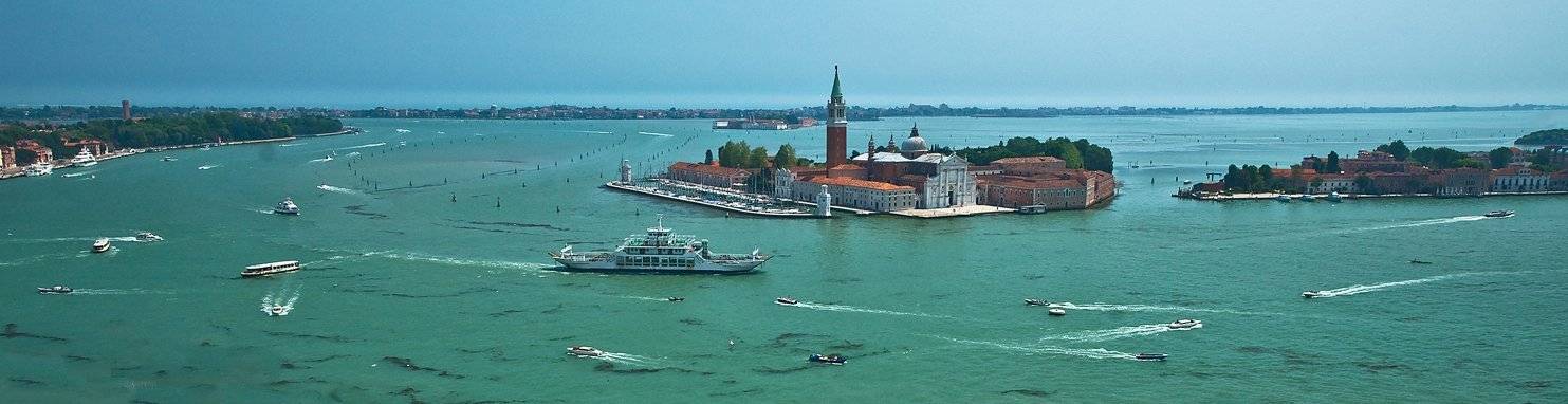 италия, венеция, залив, остров, храм, движение, суда, лодки, Сергей Гаспарян