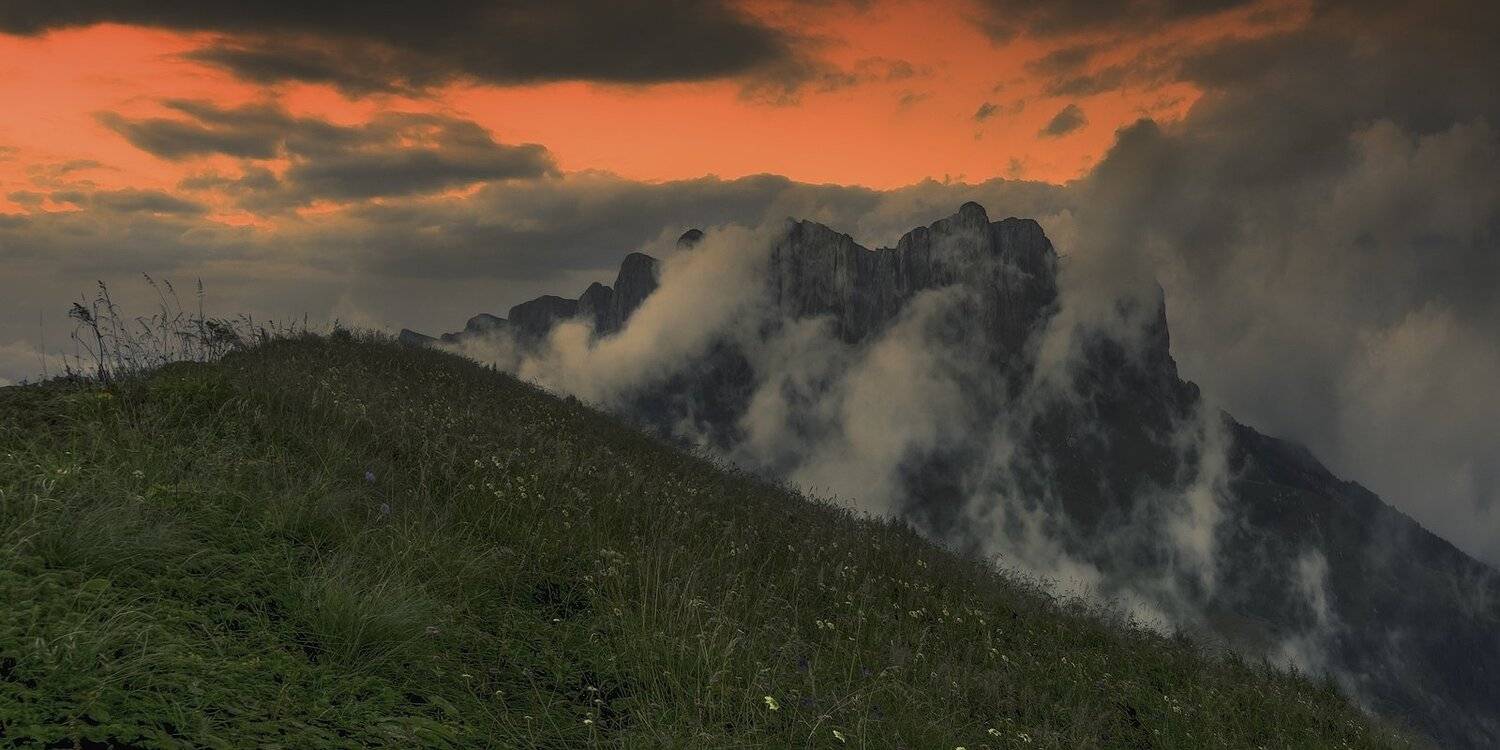 горы, кавказ, закат, ФЁДОР