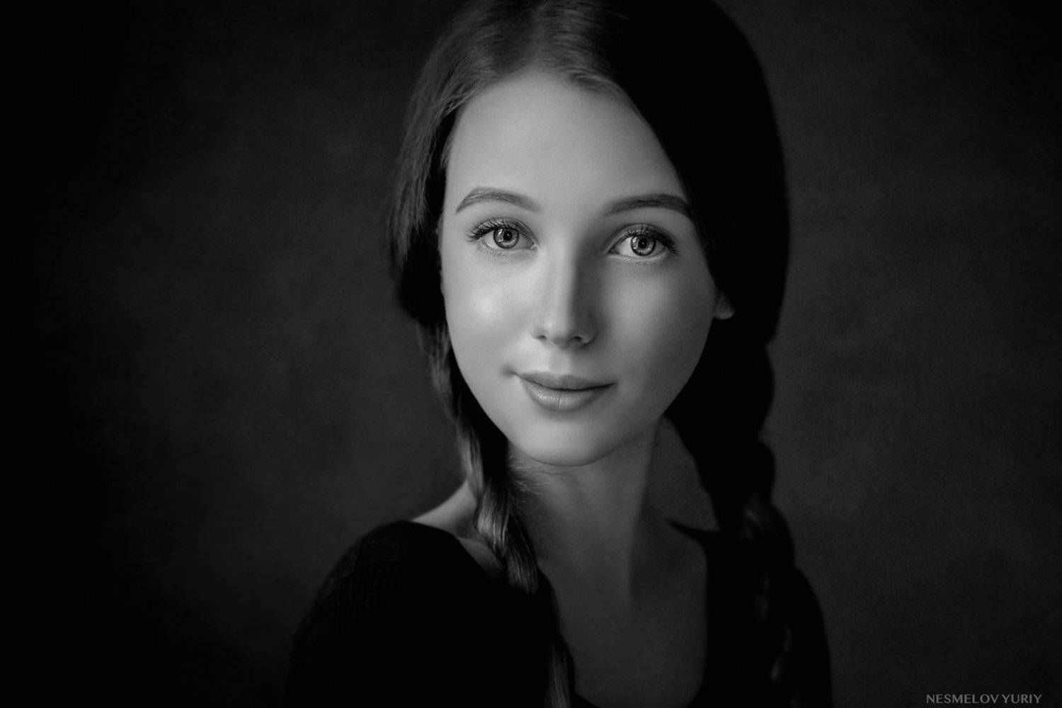 girl, portrait, art, девушка, портрет, черно-белое, blackandwhite, Несмелов Юрий