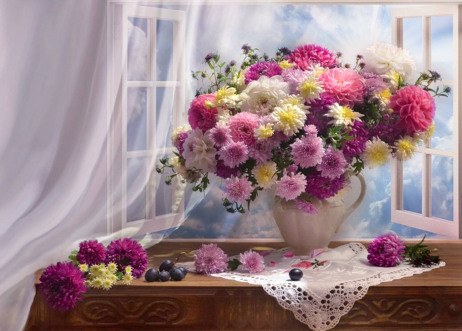 still life, натюрморт,фото натюрморт, стихи, октябрь, осень,цветы, хризантемы, георгины, Колова Валентина