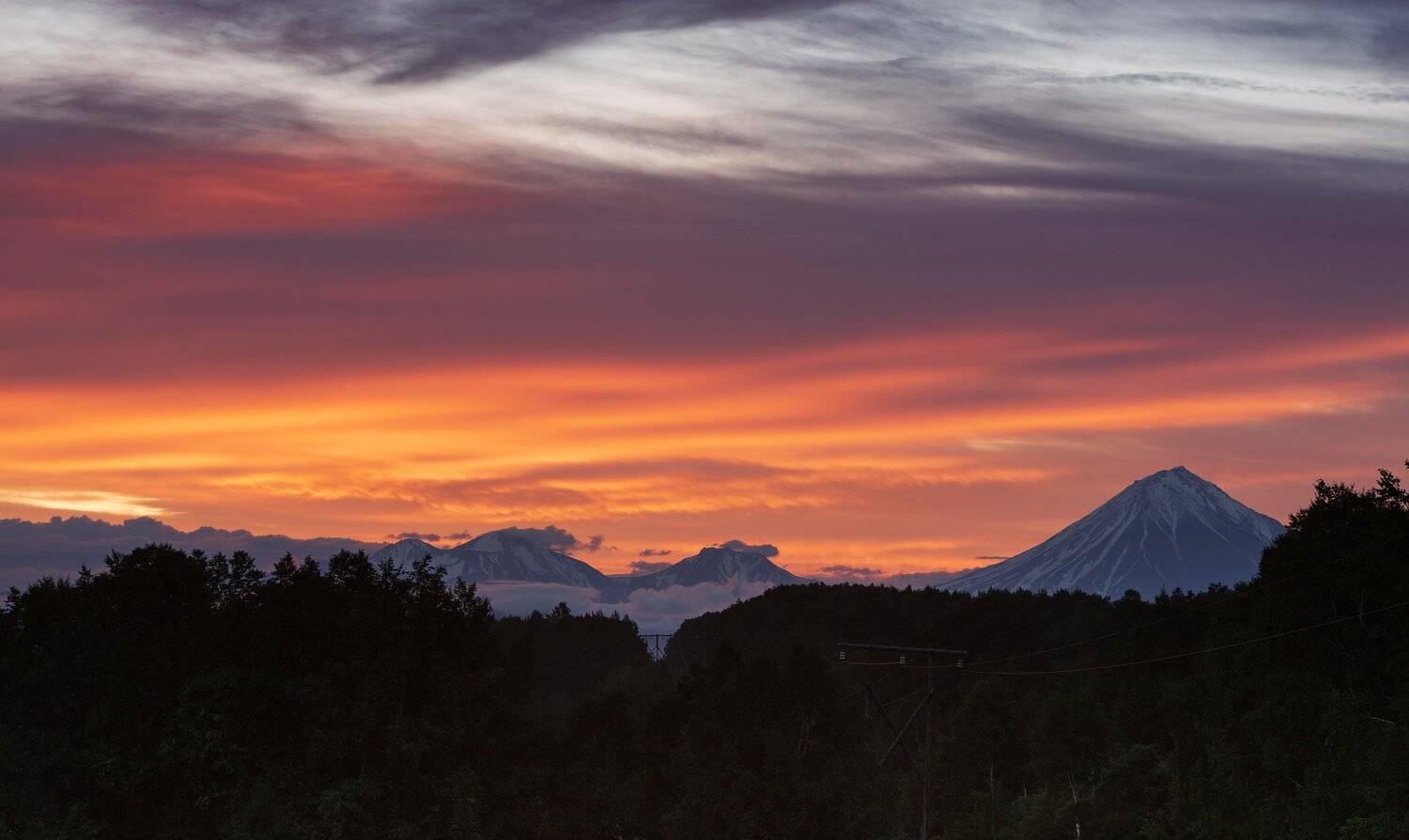 Камчатка, рассвет, вулканы, красота, путешествие , Александр Максин