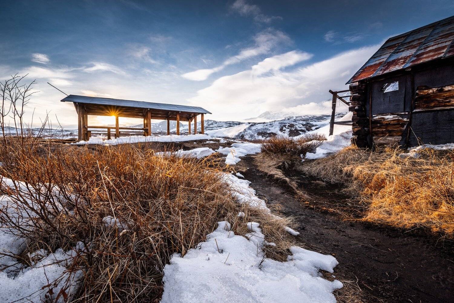 камчатка, зима, горы, закат, талуд, Evgeniy Khilkevitch