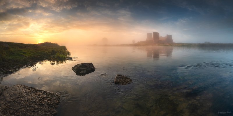 morning, warta, morning, autumn, fog, river, nature, castle, koło The Mystery of Koło Castle фото превью